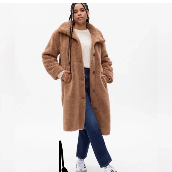 GAP Jackets Coats Gap Long Sherpa Coat Nwot Poshmark